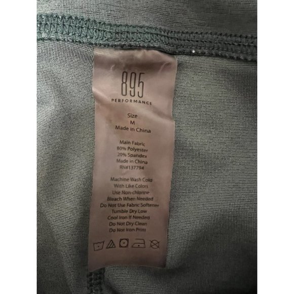 895‎ Spruce Green Performance Leggings Medium Zippered Legs Perforated Panels - Picture 6 of 7